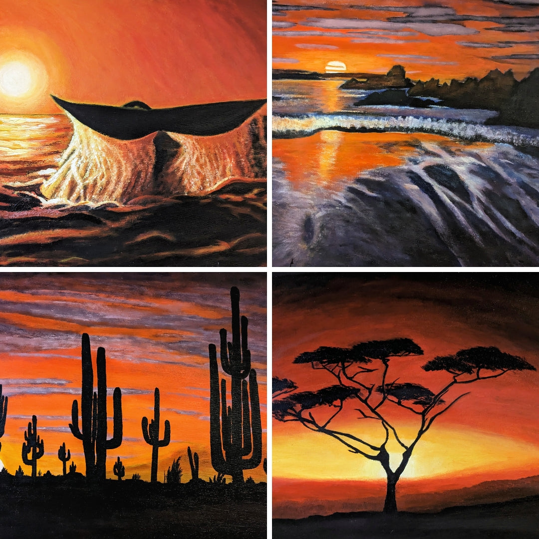 The Four Elements - 24x18 Reiki Infused Paintings