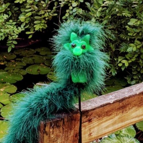 Green Baby Dragon Shoulder Puppet       (20 inches boa ) magnet included  -Glow in the dark