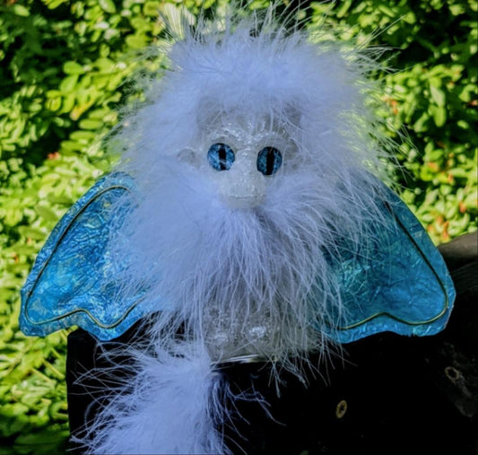 Customizable Blue Winged Baby Dragon Puppet (20 inches) magnet included